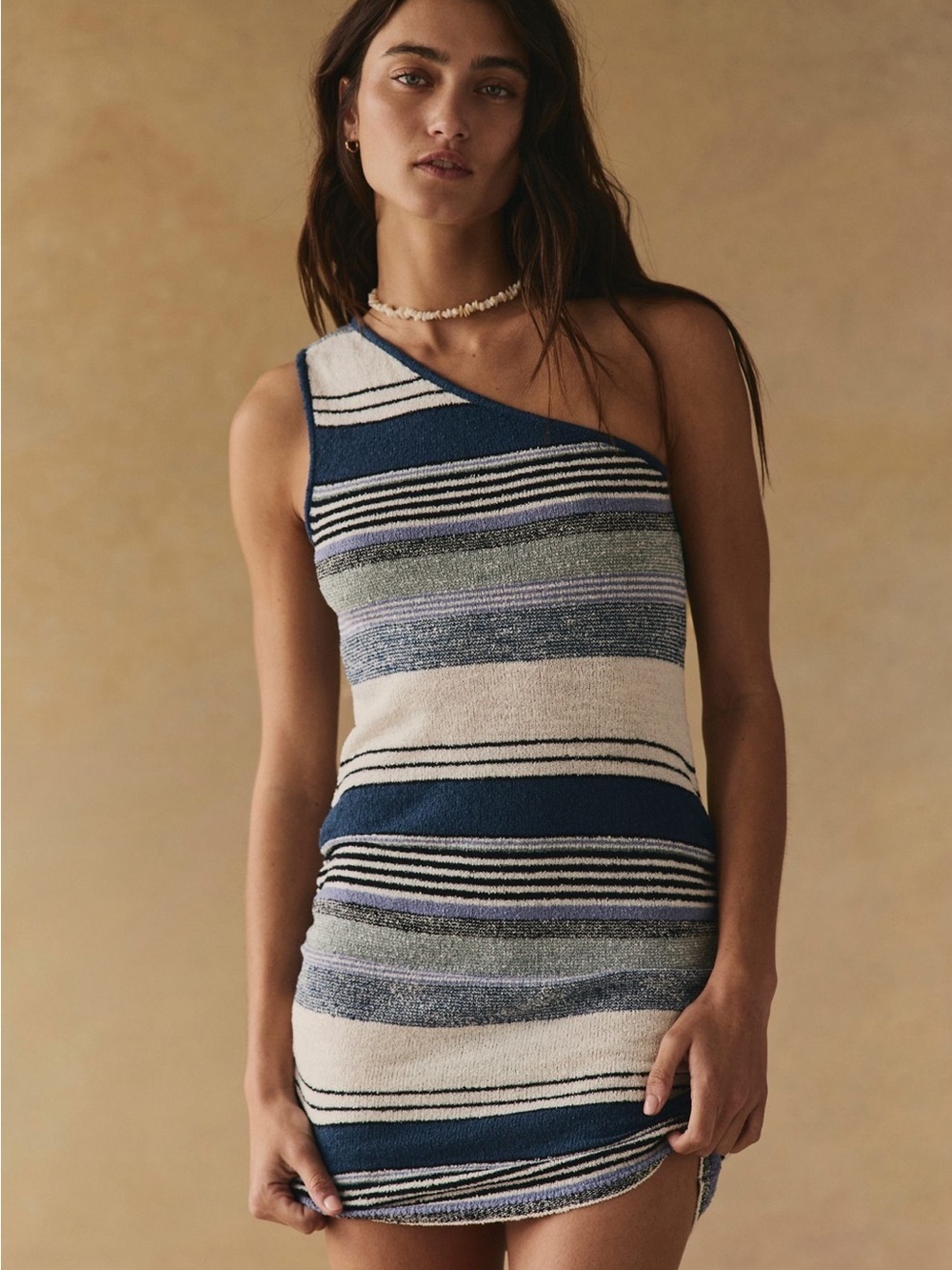 FREE PEOPLE Sun Rays Sweater Mini Dress in Set Sail Combo, NWT, sizes M & L
